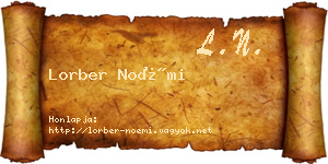 Lorber Noémi névjegykártya